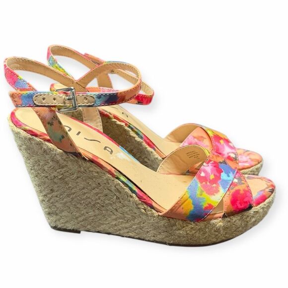 UNISA Women’s Multicolor Floral Espadrille Wedge Sandals Size 9.5M - Picture 2 of 7